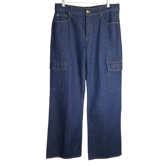 Ann Taylor Denim - Ann Taylor Cargo Wide Leg High Rise Jeans Women's Size 4 With 7 Pockets